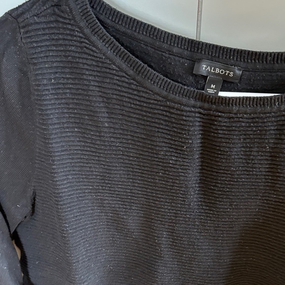Talbots Black Ribbed Knit Sweater - Picture 2 of 3